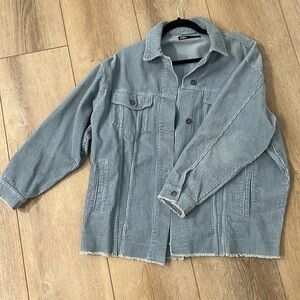 Zara Raw Hem Corduroy Jacket